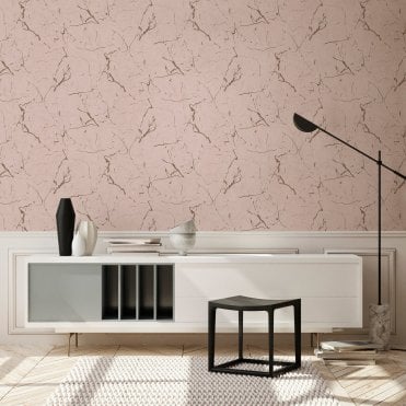 Metropolitan Stories Alena Metallic Marble Pink Wallpaper by AS Creation 37855-4
