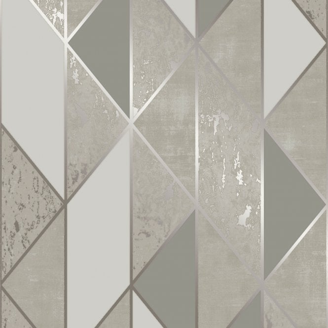 Milan Geo Taupe Blown Vinyl Wallpaper by Superfresco 106406