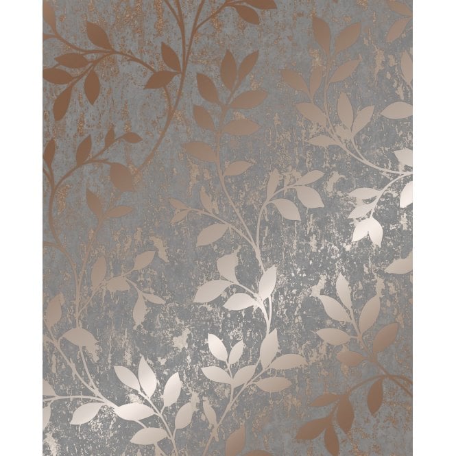 Milan Trail Rose Gold Blown Vinyl Wallpaper by Superfresco 106402