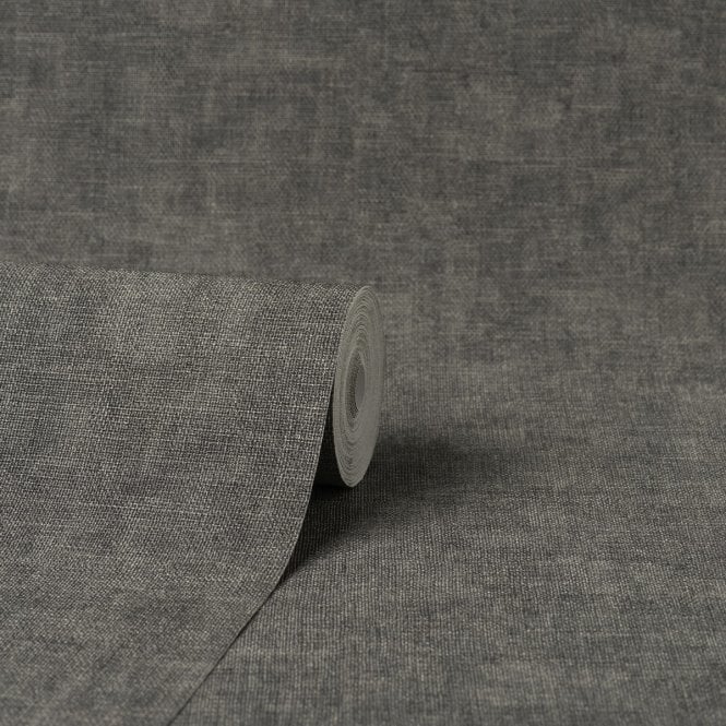 Milano Hessian Texture Charcoal Wallpaper by Fine Decor M95615