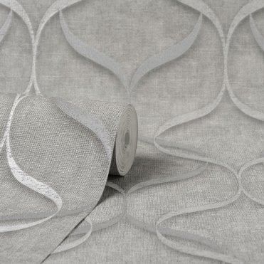 Fine Decor | Milano 9 Trellis Wave Grey Roll Wallpaper  | M95616