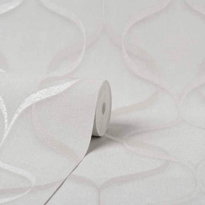 Milano Wave Trellis Off White Wallpaper by Fine Decor M95620