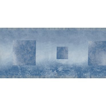 Modern Ombre Square Motif Blue / Silver 10 Metre Border by Brandenburger 308-7