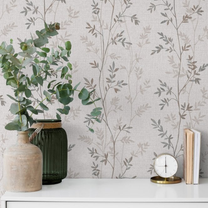 Natural Forest Grey Wallpaper from Wall Fashion by Grandeco NF3106
