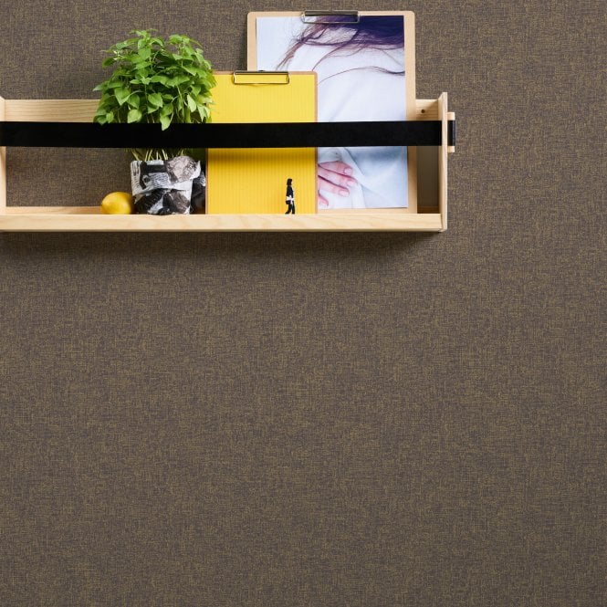 New Elegance Uni Brown / Gold Wallpaper by AS Creation 37548-4