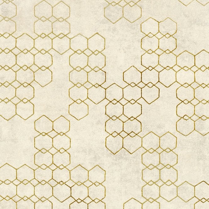 New Walls Industrial Hexagon Cream Wallpaper by AS Creation 37424-2