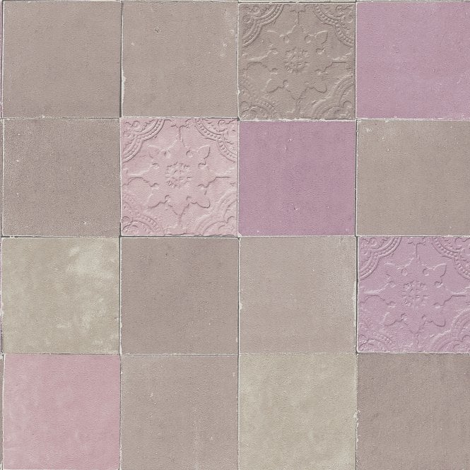 New Walls Vintage Tiles Blush Wallpaper by AS Creation 37406-2
