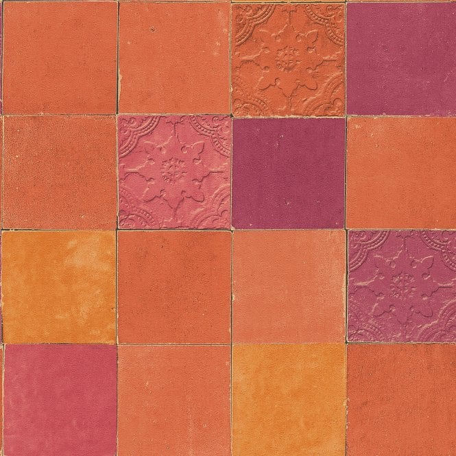 New Walls Vintage Tiles Chilli Wallpaper by AS Creation 37406-5