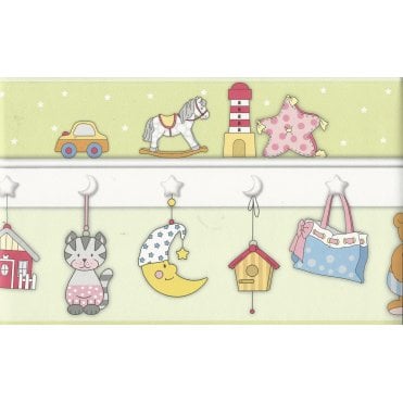 Nursery Shelf & Pegs Wide Border by AS Creation 6731-14