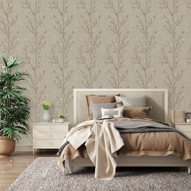 Oakdale Tree Biscuit Wallpaper by Sartoria 7856