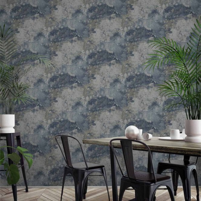 Old Town Navy Wallpaper by Grandeco Life 185401