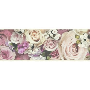 Only Border Romantic Roses Pink Self Adhesive Border by AS Creation 39044-1
