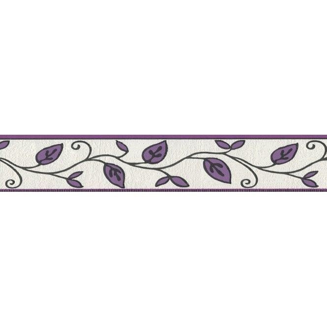 Only Borders Leaf Trail Purple Self Adhesive Narrow Border by AS Creation 2622-26