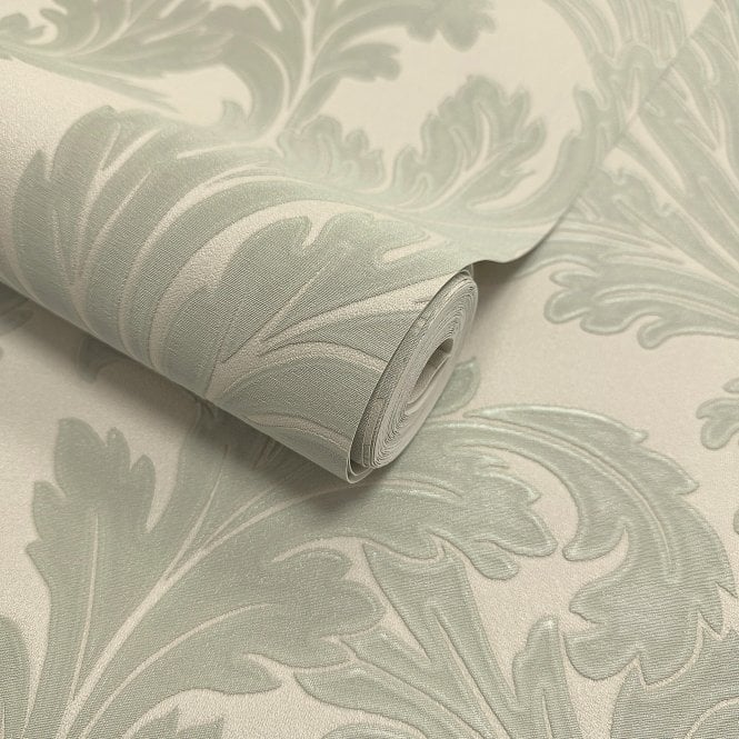 Opus Acanthus Sage / Cream Heavyweight Vinyl Wallcovering by Holden Decor 36430