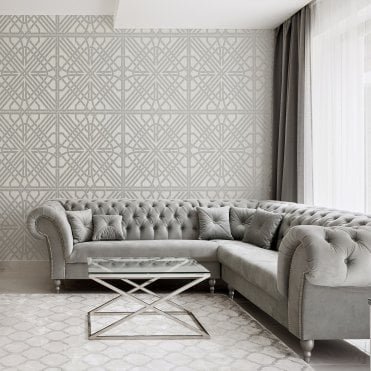 Oria Link Light Silver Wallpaper by Belgravia Decor 6737