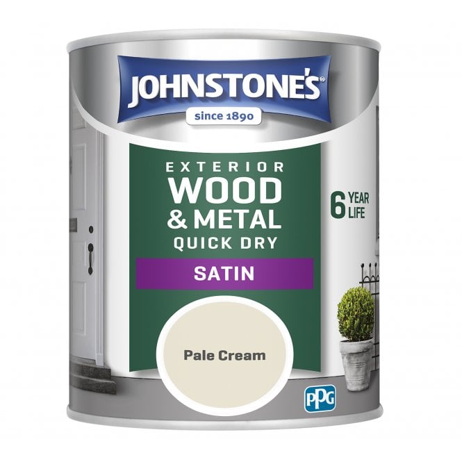 Pale Cream Exterior Quick Dry Satin - Johnstones Exterior Wood & Metal Paint