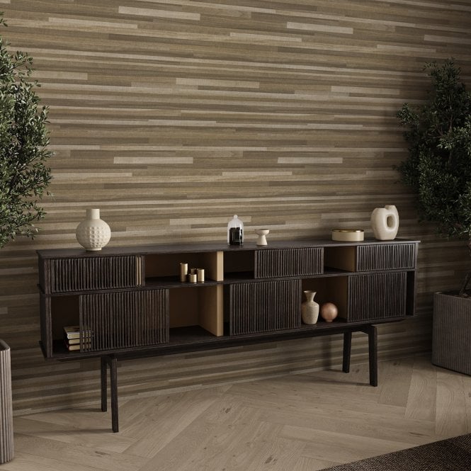 Palma Wood Wallpaper Mocha / Champagne by Belgravia Decor GB 9012