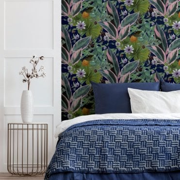 Passion Flower Navy Wallpaper by Arthouse 921703