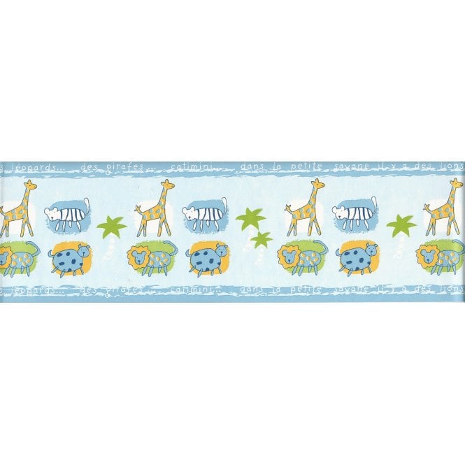 Petit Animals Blue Self Adhesive Border by Lutece 12024201