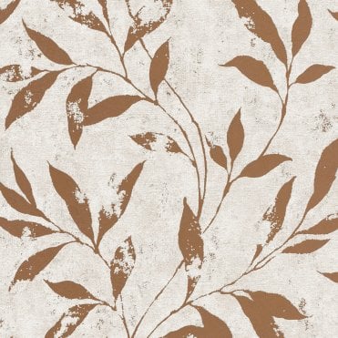 Vertical Art Wallpaper | Phoenix Edge Motifs Trail Beige / Rose Gold | Grandeco A48303