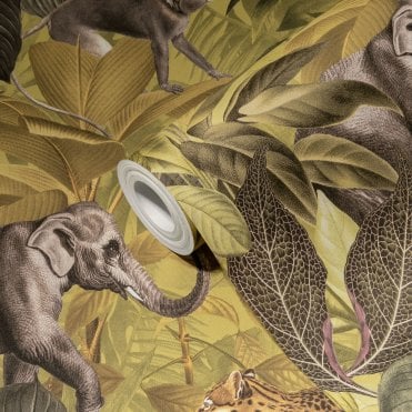 Pint Walls Animal Jungle Green / Yellow Wallpaper by AS Creation 38724-2