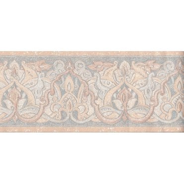 Pizarro Peach / Steel Blue 10 Metre Border by Coloroll 210719