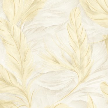 Plume Cream / Gold Feather Wallpaper by Sartoria 7872