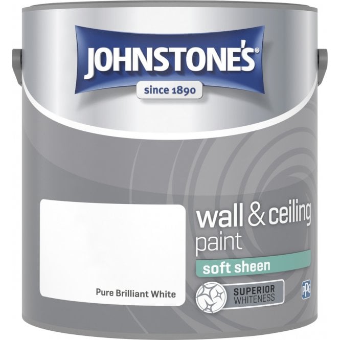 Pure Brilliant White Soft Sheen Emulsion - Johnstones Wall and Ceiling Paint