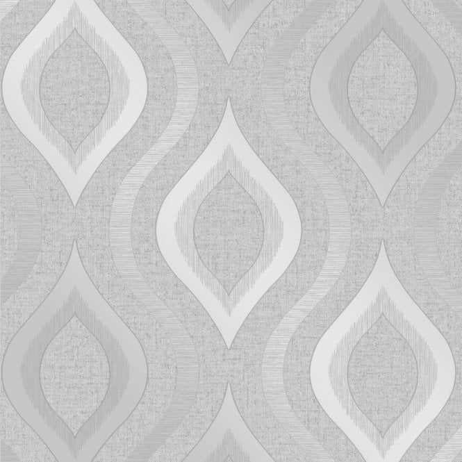 Quartz Droplet Metallic Silver Wallpaper by Fine Decor FD41968