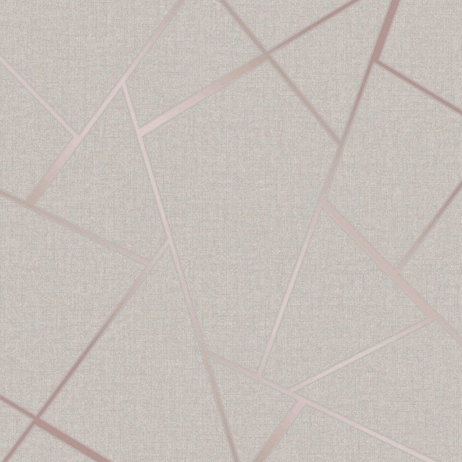 Quartz Shatter Geometric Rose Gold / Stone Wallpaper by Fine Decor FD42282
