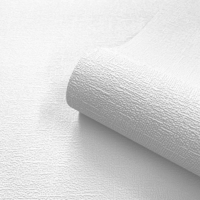 Richmond Weave Texture White Blown Vinyl Wallpaper by Belgravia 9107