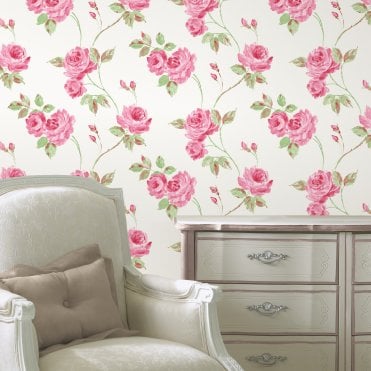 Romance Heavyweight Wallpaper Pink by Fine Decor FD40038S