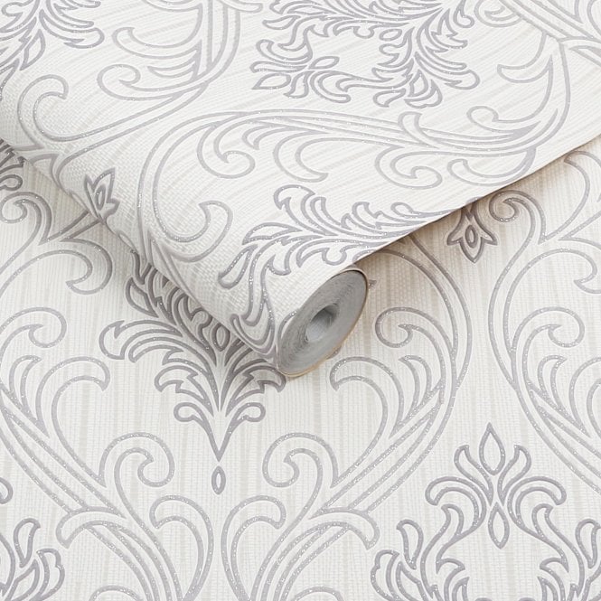 Royale - Lilac / White Blown Vinyl Wallpaper by Superfresco 20-941