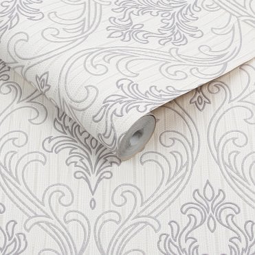Royale - Lilac / White Blown Vinyl Wallpaper by Superfresco 20-941