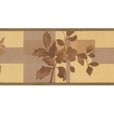 Salinas Hellebores Gold / Bronze Vinyl Border by Ideco SA-29103-B