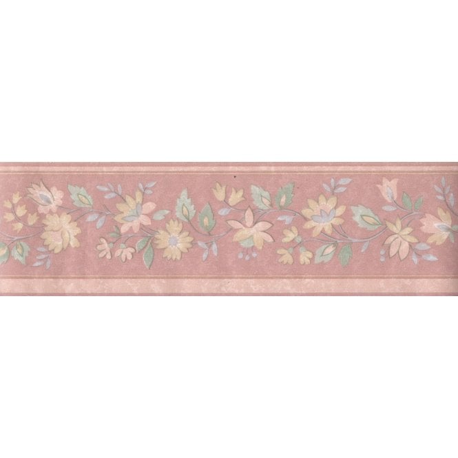 SAMPLE - Alvina Floral Peach 10 Metre Border by Coloroll 394150