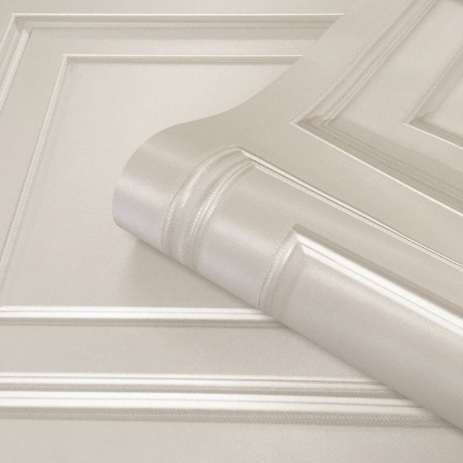 SAMPLE - Amara Wood Panel Wallpaper Cream by Belgravia Decor GB 7373