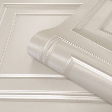 SAMPLE - Amara Wood Panel Wallpaper Cream by Belgravia Decor GB 7373