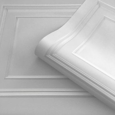 SAMPLE - Amara Wood Panel Wallpaper Soft Silver by Belgravia Decor GB 7376