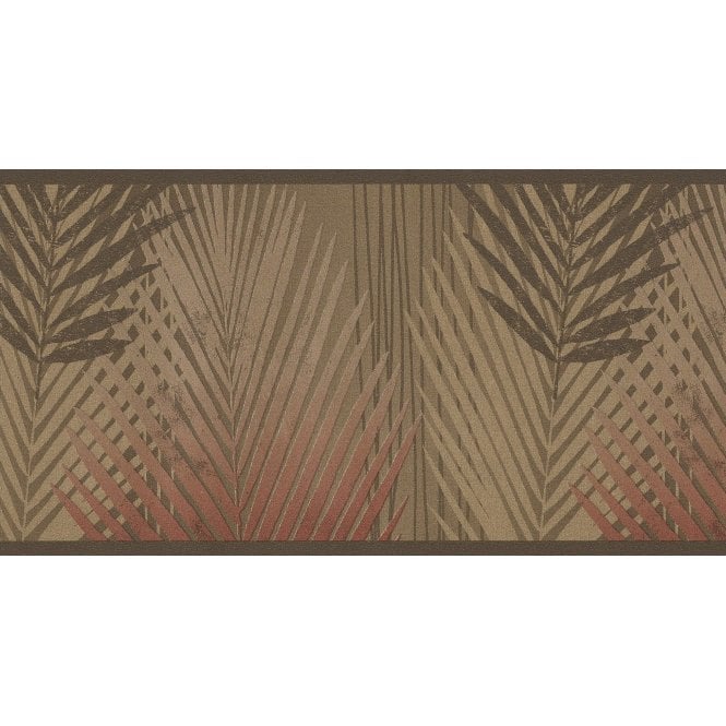 SAMPLE - Amazon Palms Brown Self Adhesive Border by Holden K2 22050