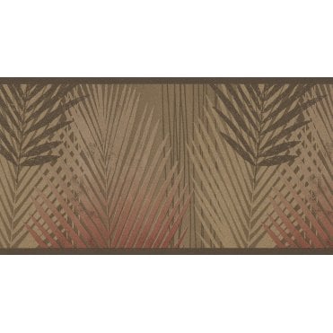 SAMPLE - Amazon Palms Brown Self Adhesive Border by Holden K2 22050