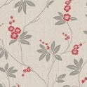 SAMPLE - Amelie Blossom Beige / Red Wallpaper by Belgravia Decor 3022