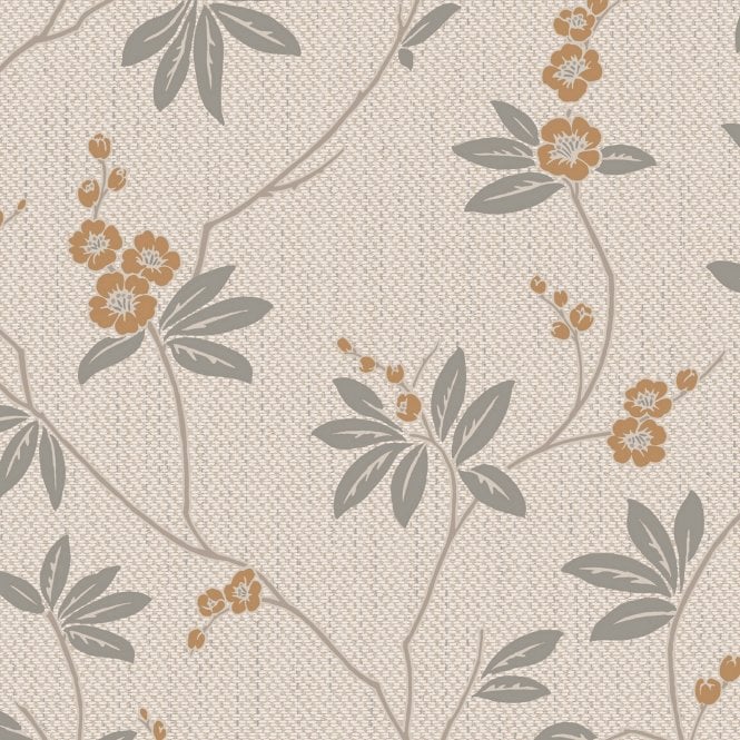 SAMPLE - Amelie Blossom Beige / Yellow Wallpaper by Belgravia Decor 3021