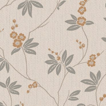 SAMPLE - Amelie Blossom Beige / Yellow Wallpaper by Belgravia Decor 3021