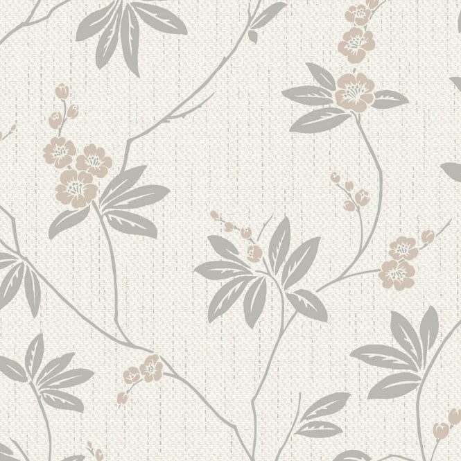 SAMPLE - Amelie Blossom White / Beige Wallpaper by Belgravia Decor 3024