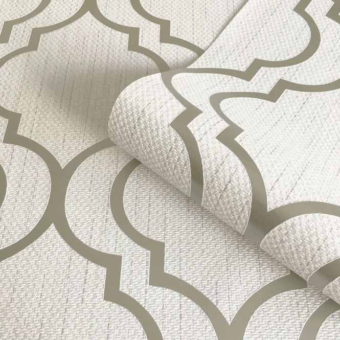 SAMPLE - Amelie Trellis Cream Wallpaper by Belgravia Decor 3011