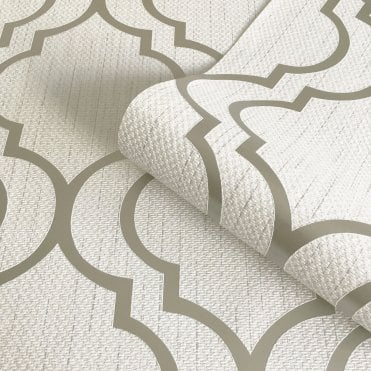 SAMPLE - Amelie Trellis Cream Wallpaper by Belgravia Decor 3011
