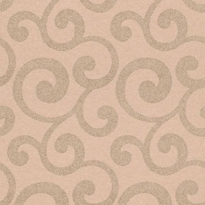 SAMPLE - Amira Scroll Champagne Wallpaper by Rasch Textil 226095