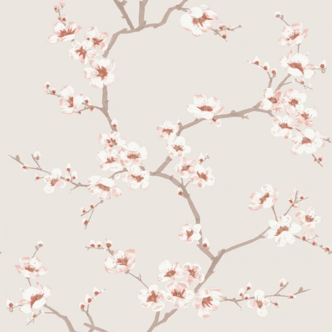 SAMPLE - Apple Blossom - Burnt Orange Wallpaper by Graham and Brown Fresco 108291