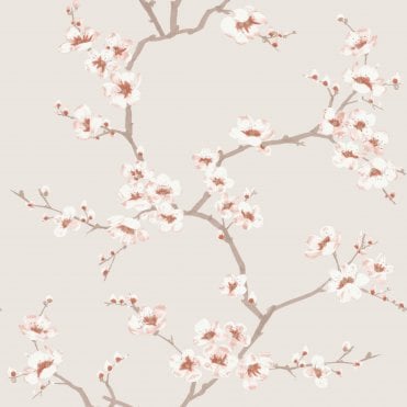 SAMPLE - Apple Blossom - Burnt Orange Wallpaper by Graham and Brown Fresco 108291